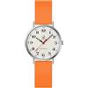 SHENGKE Orologio sportivo da donna, resistente al sudore, con quadrante facile da leggere e cinturino in silicone, resistente all'acqua, Argento/Arancione., giapponese