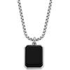 Fossil Collana da uomo in acciaio inossidabile con chiusura a moschettone, Argento e nero