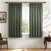 MRTREES Tende Corte Lino Semitrasparenti con Fettuccia per Interni Finestre Cucina Camera da Letto Moderna 2 Pezzi 140x160 cm Verde Oliva, Tenda Corta per Casa Soggiorno Salotto Eleganti