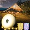 Bowfar Catena luminosa da campeggio arrotolabile, 10 m, 130 LED RGB+luce bianca calda, per esterni, con USB, ricaricabile, 2 in 1, per campeggio, campeggio, escursioni, cortile