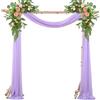 BEELUKY Pannelli Tende in Chiffon per Arco Nuziale 75x800cm Drappeggio di Arco di Nozze con 22m per Matrimoni Cerimonia Decorazioni Fase Festa Sfondo (Viola)