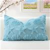 Artscope 1 Pezzi Stella del Mare e Conchiglie Federe in Lana Corta Velluto Copricuscini Morbido Decorativo Fodere per Cuscino Vacanza Stile per Divano Camera da Letto Azzurro Chiaro 40x60 cm