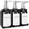 HCYWOC Dispenser per shampoo e balsamo, dispenser di sapone da doccia con 16 etichette impermeabili, dispenser per shampoo per parete doccia, dispenser per doccia a 3 camere senza trapano, 500 ml,