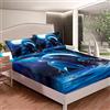 Loussiesd Set biancheria da letto delfino, per bambini, ragazzi, ragazze, equipaggiamento marino, galassia e luna, set di biancheria da letto per animali marini, decorazione della camera, 2 lenzuola