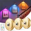 WILLED Luce Per Quadri Senza Filo Ricaricabile, RGB Faretto per Quadri a Batteria, Applique LED da Parete, Quadri Lampada, Applique Quadro Luci per Esposizione Pittura Vetrina（3 Pezzi, Oro）