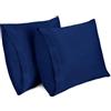 Lirex 2-Pack Federe per Cuscini, 100% Cotone Traspirante Federe Pillow Covers, 40 x 40 cm, Blu Scuro