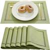 Aoztio Tovagliette Americane Lavabili Set di 6, 30x45 cm, Verde Salvia