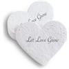 Blooming Seed Paper BLOOMING Cuori di carta seminata - Set di 25 bomboniere da piantare Let Love Grow, 6,3 x 6,3 cm, 300 g/m2, bianco vergine, semi di fiori selvatici biodegradabili