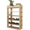 sogesfurniture Scarpiera a 5 Ripiani per 15-20 Paia di Scarpe, Portascarpe Salvaspazio Scarpiera da Ingresso Mensola in Legno Scarpiera Armadio, 75x24x94 cm, Quercia BHEU-L24-MP