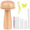 GmwyCzV Set di funghi da rammendo, Kit per rammendare funghi in legno, con 17 aghi da cucito per fai da te, Calzini, Vestiti, Cappelli, Sciarpe