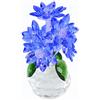 Tokenhigh Statuetta di fiori di margherita di cristallo, regalo per lei, ornamenti floreali da collezione in vetro con vaso, statuetta da collezione romantica per decorazioni Chritsmas (blu)