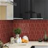 Alwayspon Piastrelle autoadesive da parete, 20 x 25 cm x 10 pezzi, in vinile, stile marmo rosso, piastrelle adesive da parete per cucina e bagno