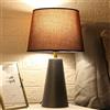 Chao Zan Lampada da comodino, Paralume in Tessuto, Lampada da Scrivania, Attacco E27, Moderna Lampada da Tavolo, Soggiorno e Camera, HxD: 42x25 cm, (Lampadine non incluse) (Base nera)