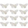 YCHTEWY - Set di 12 decorazioni floreali a forma di farfalla con piume su stecchini con filo bianco, farfalle per composizioni floreali (B)
