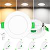 Laiebri Confezione da 4 Faretti LED Incasso Extra Slim 25mm, 6W 600LM, Soffitto Dimmerabili 3 Intensità Senza Dimmer, 2700K/4000K/6000K, IP44 Faretto LED Bagno Cucina, Foro Ø58-68mm, 230V, Bianco