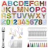 Tissting Kit di Stampi Per Colata in Resina Siliconica con Alfabeto, Lettere E Numeri, Stampi in Silicone Per Resina, Portachiavi con Figure in Resina a Specchio Fai-da-te, Set Per Gioielli, Orecchini Pendenti