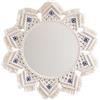 Generisch Specchio da parete in macramè, in macramè, con frange, realizzato a mano, decorazione da parete in macramè, con cornice rotonda per la decorazione della stanza