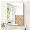 KOCUUY Specchio da bagno rettangolare senza cornice, specchio da parete 60x80 cm, specchio con vetro infrangibile, riflessione HD, design moderno, adatto per bagno