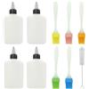 YYMT 4 piccoli dispenser per olio da 120 ml, dispenser di olio d'oliva, aceto e salsa di soia per campeggio, cucina, esterni, con 5 pennelli e 1 spazzola per la pulizia delle bottiglie