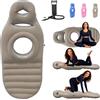 DpTerranubis Cuscino gonfiabile per la gravidanza, materasso gonfiabile in PVC perforato, materassino per sdraiarsi sulla pancia, galleggiante per chi dorme a pancia in giù (con pompa) (Brown)