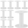 SUNNYCLUE 15 rocchetto di Plastica Vuoto Da 68 x 74mm Rocchetti Lunghi Bianco per Tessitura Catenella Nastro Porta Filo Organizer per Lavori Artigianali Punto Croce Uncinetto Forniture per Ricamo Aghi