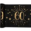 Santex mariage SANTEX 6787-60-30 - Runner da tavolo in metallo scintillante, colore: Nero/Oro, 60 Anni