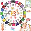 DazSpirit Tampone di inchiostro, DazSpirit 20 colori Timbri del tampone di inchiostro di impronte digitali Partner Diy Color lavabile per l'immaginazione di Kid Timbro di gomma Scrapbooking Card Making