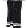 Viterbo Biancheria Telo Mare - Spiaggia - Piscina - Spa - Lancetti In Spugna Jacquard 500Gr - 90X180CM Cotone 100% Nero (3411)