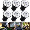 QICBYING 6 Pezzi Faretto Da Incasso A LED Da Pavimento - Faretto Da Incasso Per Esterni Da 3W, Lampada Da Pavimento Per Esterni, Faretto Da Giardino Interrato, Luci Interrate Rotonde Per Esterni DC 12V-24V(Coo