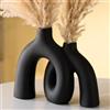 Eachave Set di vasi in ceramica nera opaca - moderni vasi decorativi per soggiorno, tavolo da pranzo, libreria e camino, vasi minimalistici per corridoio e mobile TV