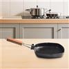 Opatiny Bistecchiera in ghisa da 20 cm, manico in legno pieghevole, design portatile, fondo spesso per induzione a gas elettrico, padella nera per bistecca da cucina