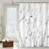 OCEUMACO 3D Tenda Doccia Antimuffa Effetto Marmo Tende Doccia Angolare Tessuto Poliestere Impermeabile 200x200 cm Design Tenda Vasca da Bagno Stoffa Lavabile Lavatrice con Anelli - Grigia 03