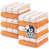Utopia Towels - Asciugamani da Cucina, 38 x 64 cm, 100% Cotone Super Morbido e Assorbente, Asciugamani da Cucina, Strofinacci e canovacci, (Confezione da 12) (arancione e bianco)
