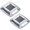 hoyiours Luci Solari Esterno 2 Articoli Segnapasso LED Esterno Impermeabile IP68 Lampione Solare Bianco Faretti Giardino Solari 24LM Luci LED Solari da Esterno Giardino per Terra, Scale e Piscina