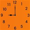 Vdenvileye Orologio da parete arancione, 25 cm, quadrato, in legno, decorazione per soggiorno, silenzioso, senza ticchettio, alimentato a batteria, per soggiorno, cucina, bagno