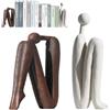 Ruioomeep Libri decorativi per scaffali,Resinato Pensatore Scultura Reggilibri per Libri Lettura Coppia Libreria Oggetti Decorativi,Moderni Libreria Libreria Decorazione