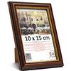 3-B BARI RUSTICO Cornice per foto - marrone scuro/oro - 10x15 cm cornice in legno esotico con vetro acrilico