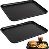 TLDBATICE 2 vassoi da servizio, vassoio da caffè, piccolo vassoio da servizio, in plastica, nero, rettangolare, vassoio da cucina, per cucina, ufficio, caffè, colazione, snack
