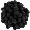 Perlin Pompon Pompon, palline di peluche, 25 mm, nero, 100 pezzi, per fai da te, passamaneria, palline morbide per divertenti fai da te, artigianato creativo, DEK74 x 5