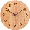 VIVILINEN Orologio da Parete Legno Rotondo,30 cm (12 pollici) Movimento al quarzo,A Batteria Per Cucina Da Ufficio, Camera Da Letto, Casa,Ecc