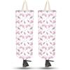 PRESSINART 2 Pezzi Porta Sacchetti di Plastica A Fiocco Da Parete 22 x 9 Pollici Dispenser per Sacchetti Della Spesa Carino con Cuore Floreale In Poliestere Organizer Riutilizzabile con 4 ganci Adesiv
