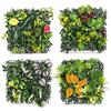 STOBBEY Pannelli da Parete Per Piante Artificiali 4 Pezzi, 25 x 25cm Pannelli Muro Vegetale Artificiale, Pannelli di Siepe Artificiali con Foglie Verdi per Interni Esterni Giardino Balcone Matrimonio(B)