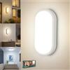LetGlin Plafoniera LED Esterno, 12W 1200LM Applique da Parete Interno, IP54 Lampada Led Soffitto Ovale Luci, 3000K/4000K/6000K Applique Bagno Luce per Balcone Scale Corridoio Garage, 1 Pezzo