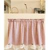 Izielad frangibise in stile country vintage, tenda corta per cucina, caffè, bistrot, armadio, decorazione a quadretti, 135 x 60 cm, colore: rosa