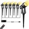Pogestrand Faretto Led da Esterno 23M 6 Pezzi 27V Con Adattatore,Telecomando,Timer