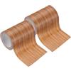 PATIKIL 2 Pezzi Pellicole Adesive Legno Autoadesivo 4,57M x 8cm Carta Adesiva per Mobili Legno Riparazione Pellicola Autoadesiva Effetto per Pavimenti Porte Sedie Armadi, Quercia Arancione