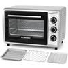 BLUNORD BLU F19 PLUS Forno Elettrico Ventilato 19 L, 1380 W, Grill 800 W, Timer 60 Min, Termostato 100-230 °C, Doppio Vetro, Leccarda, Griglia e Vassoio Briciole, Nero/Silver