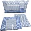 HOME ZEN HOUSEHOLD LINEN Set Lenzuola in Flanella di Cotone, 75% Cotone 25% Poliestere, Caldo e Soffice, art fiamma cotone flanellato morbido (GEOMETRICO BLU, SINGOLO)