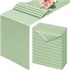 Showgeous Confezione da 12 runner da tavola in raso verde salvia, 30 x 183 cm, liscio e setoso, per tavolo da pranzo, matrimoni, feste, banchetti, eventi, lauree, fidanzamenti e casa