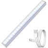 Home Markt24 Lampada LED con sensore di movimento da 20 cm, con USB magnetica, ricaricabile per cucina, guardaroba, corridoio, armadio, garage, luce bianca fredda